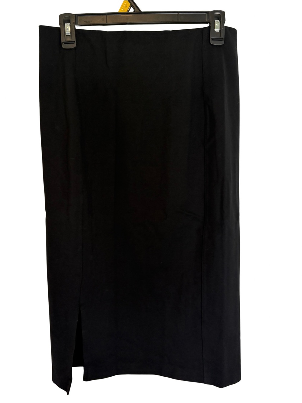 Halogen Black Midi Pencil Skirt with Front Slit